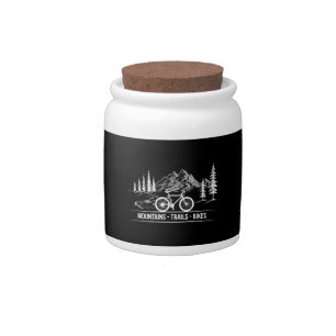 Mountain Trail Bikes - Cyclist Bike Rider Bicycle Candy Jar