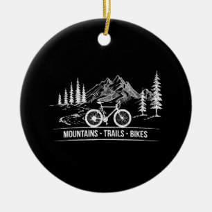 Mountain Trail Bikes - Cyclist Bike Rider Bicycle  Ceramic Ornament