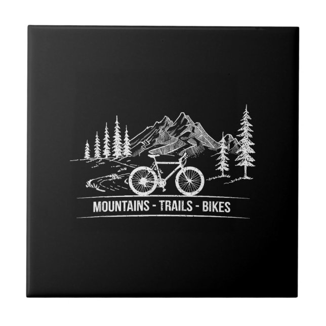 Mountain Trail Bikes - Cyclist Bike Rider Bicycle  Ceramic Tile (Front)