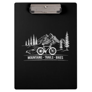 Mountain Trail Bikes - Cyclist Bike Rider Bicycle  Clipboard