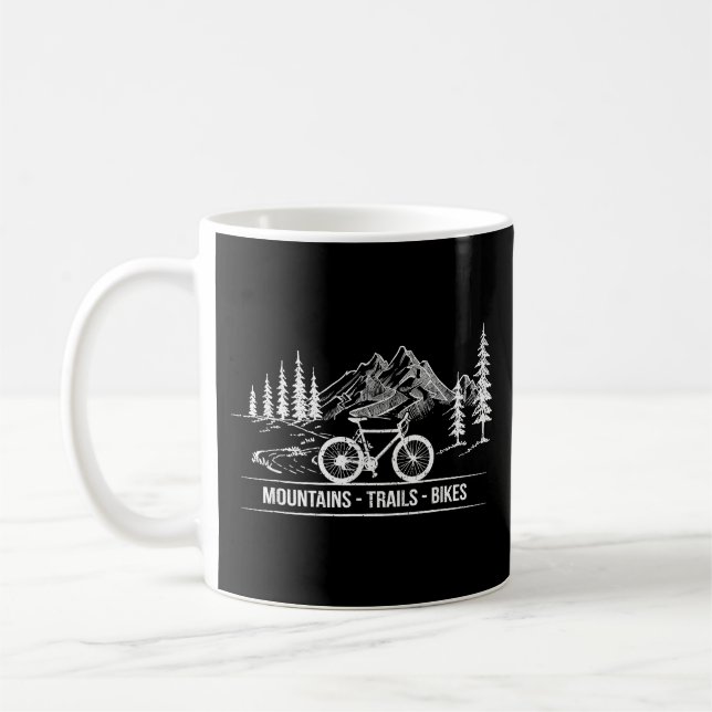 Mountain Trail Bikes - Cyclist Bike Rider Bicycle  Coffee Mug (Left)
