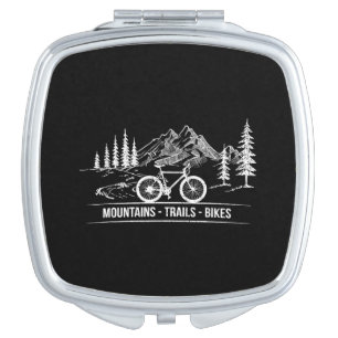 Mountain Trail Bikes - Cyclist Bike Rider Bicycle Compact Mirror