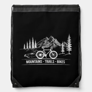 Mountain Trail Bikes - Cyclist Bike Rider Bicycle  Drawstring Bag