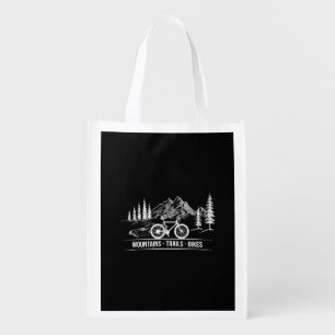 Mountain Trail Bikes - Cyclist Bike Rider Bicycle  Grocery Bag