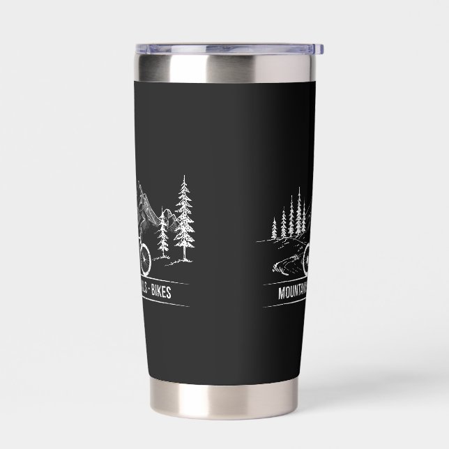 Mountain Trail Bikes - Cyclist Bike Rider Bicycle  Insulated Tumbler (Left)