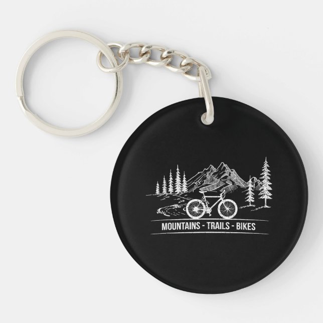 Mountain Trail Bikes - Cyclist Bike Rider Bicycle  Keychain (Front)