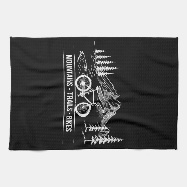 Mountain Trail Bikes - Cyclist Bike Rider Bicycle  Kitchen Towel (Horizontal)