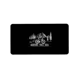 Mountain Trail Bikes - Cyclist Bike Rider Bicycle Label