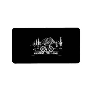 Mountain Trail Bikes - Cyclist Bike Rider Bicycle  Label
