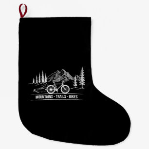Mountain Trail Bikes - Cyclist Bike Rider Bicycle Large Christmas Stocking