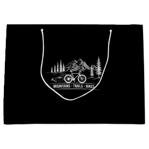 Mountain Trail Bikes - Cyclist Bike Rider Bicycle Large Gift Bag