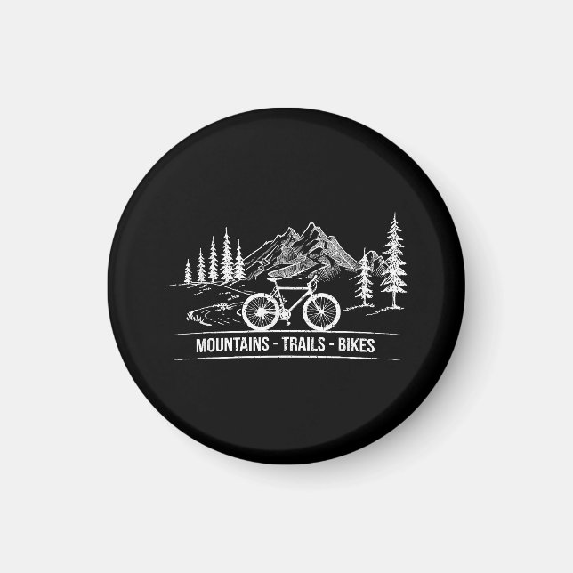 Mountain Trail Bikes - Cyclist Bike Rider Bicycle  Magnet (Front)