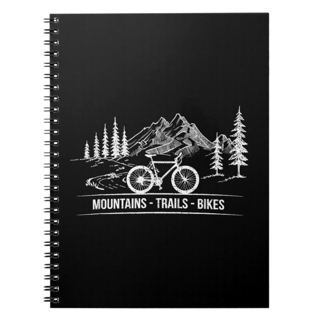 Mountain Trail Bikes - Cyclist Bike Rider Bicycle  Notebook (Front)