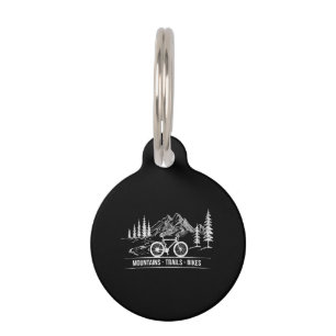 Mountain Trail Bikes - Cyclist Bike Rider Bicycle Pet ID Tag