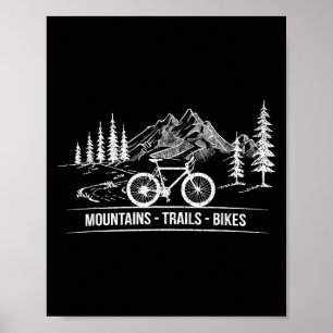 Mountain Trail Bikes - Cyclist Bike Rider Bicycle Poster