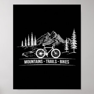 Mountain Trail Bikes - Cyclist Bike Rider Bicycle Poster
