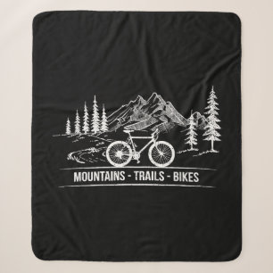 Mountain Trail Bikes - Cyclist Bike Rider Bicycle  Sherpa Blanket