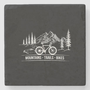 Mountain Trail Bikes - Cyclist Bike Rider Bicycle Stone Coaster