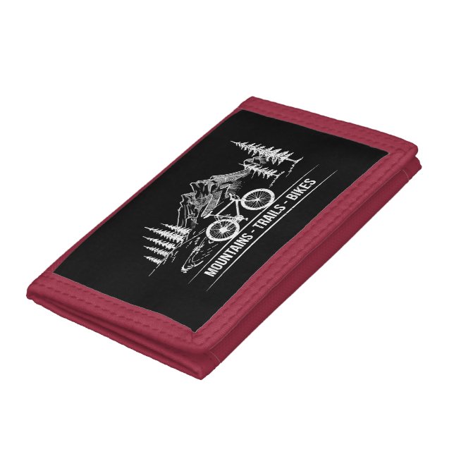 Mountain Trail Bikes - Cyclist Bike Rider Bicycle  Trifold Wallet (Bottom)