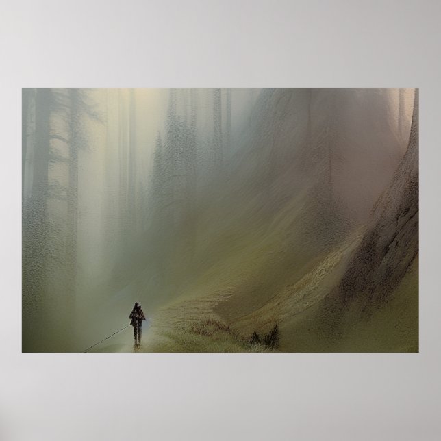 Mountain Trail - Colorful Painting Poster (Front)