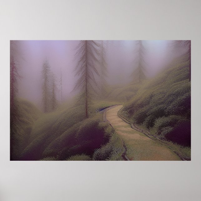 Mountain Trail - Colorful Painting Poster (Front)