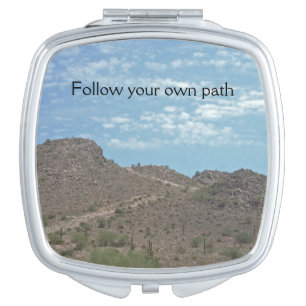 Mountain Trail Inspirational Message Motivational Compact Mirror