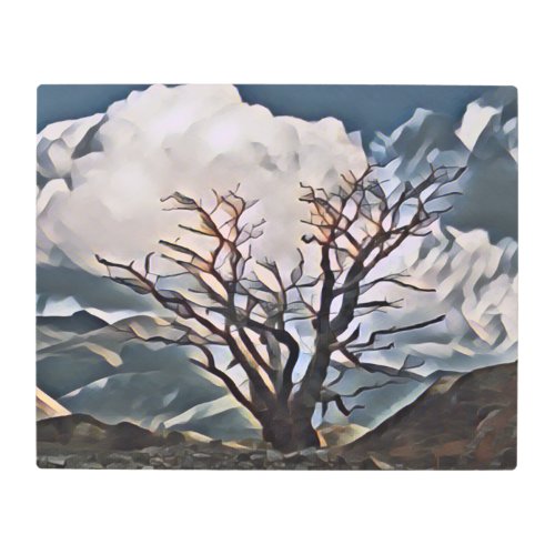 MOUNTAIN TREE   METAL PRINT