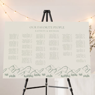 Mountain Tree Outdoor Sage Green Wedding Seating Foam Board