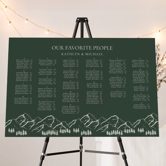 Mountain Tree Outdoor Sage Green Wedding Seating Foam Board (Creator Uploaded)