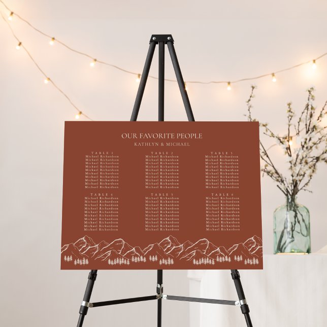 Mountain Tree Outdoor Terracotta Wedding 6 Table Foam Board (Creator Uploaded)
