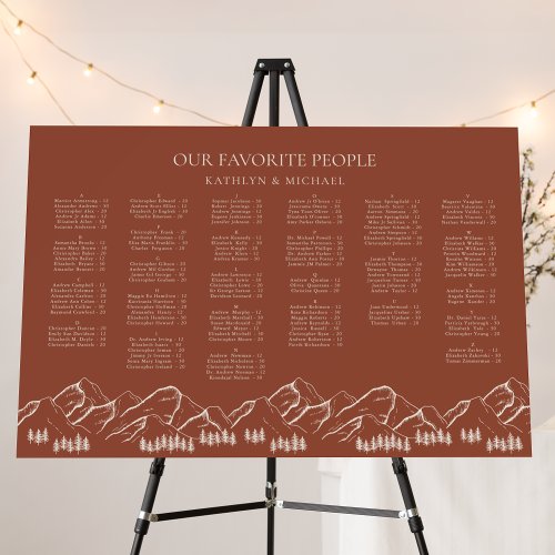 Mountain Tree Outdoor Terracotta Wedding Seating Foam Board