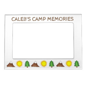 Mountain Tree Sunshine Camping Campground Cabin Magnetic Frame