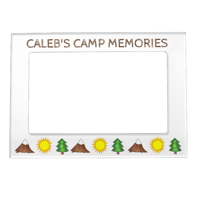 Mountain Tree Sunshine Camping Campground Cabin Magnetic Frame (Front)