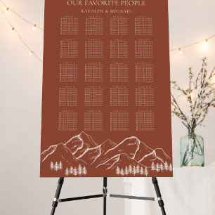 Mountain Tree Terracotta Wedding 20 Table Seating Foam Board