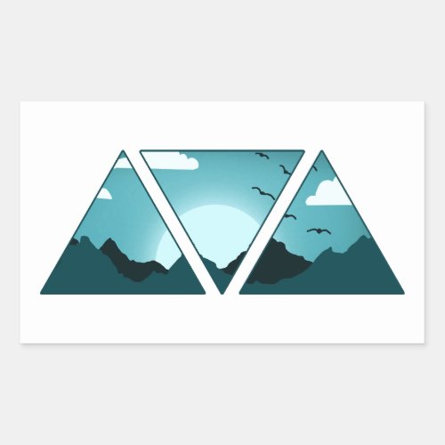 Mountain Triangles Rectangular Sticker
