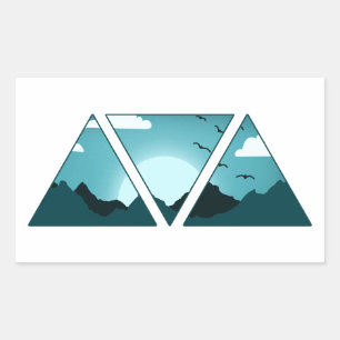 Mountain Triangles Rectangular Sticker