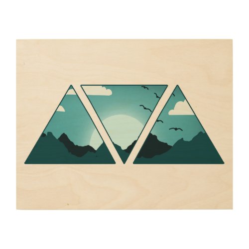 Mountain Triangles Wood Wall Art