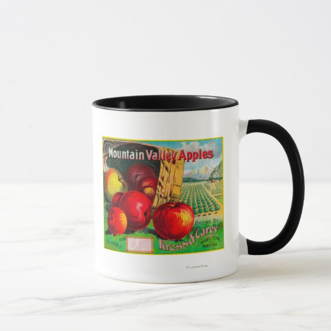 Mountain Valley Apple LabelHamilton, MT Mug (Right)