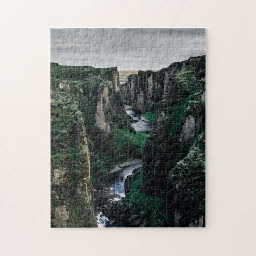 Mountain Valley Canyon Gorge Iceland Nature Jigsaw Puzzle