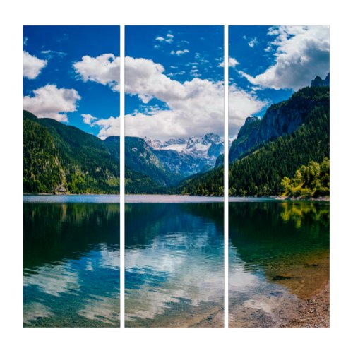 Mountain Valley Lake Acrylic Triptych