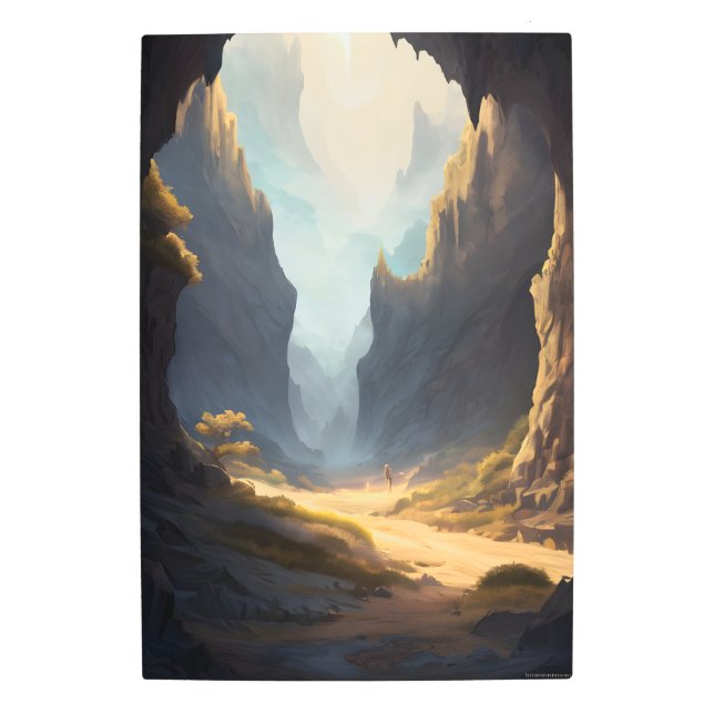 Mountain Valley Landscape Metal Print (Front)