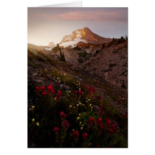Mountain Valley Sunset Watercolor (Front)