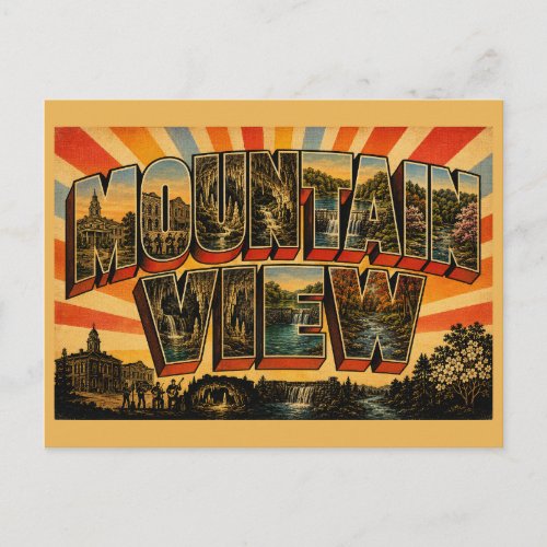 Mountain View Arkansas Folk Music Ozark Art Postcard