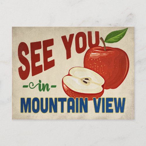 Mountain View California Apple _ Vintage Travel Postcard