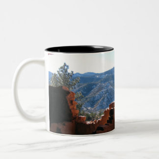 Mountain View from Cliff Dwellings Two-Tone Coffee Mug