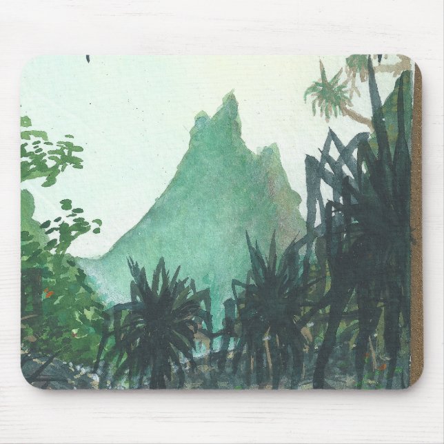 Mountain View From Kee'e Beach Mouse Pad (Front)