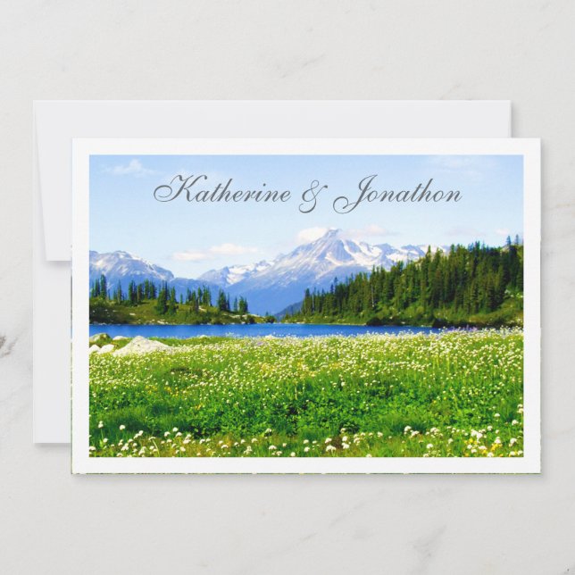 Mountain View Meadow Wedding Invitation (Front)