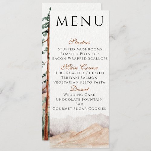 Mountain View Menu Invitation