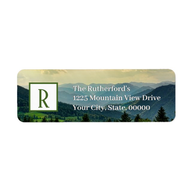 Mountain View | Monogram Return Address Label (Front)