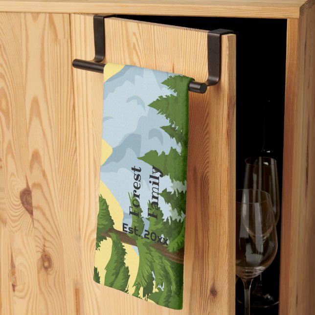 Mountain View Pillar Candle Kitchen Towel (Thirds Fold)